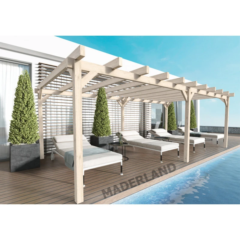 Pergola En Bois Lamellé-collé 600x400cm Marsella – Maderland 1 Pergola En Bois Lamellé-collé 600x400cm Marsella – Maderland