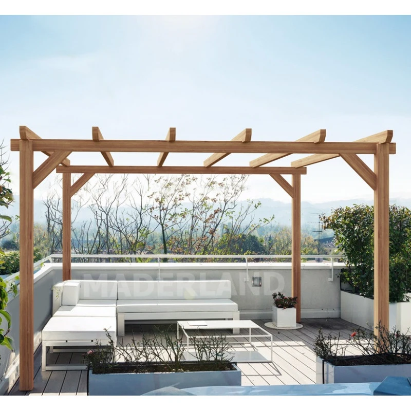 Pergola En Bois Lamellé-collé 600x400cm Sitges – Maderland 1 Pergola En Bois Lamellé-collé 600x400cm Sitges – Maderland