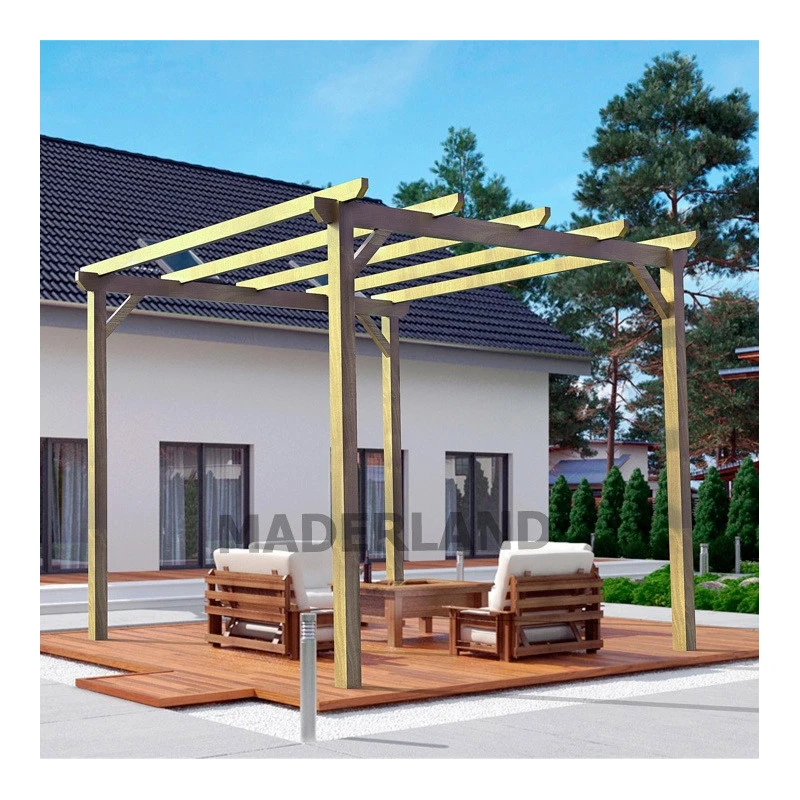 Pergola En Bois Massif Traité Autoclave 300x300cm Madrid – Maderland 1 Pergola En Bois Massif Traité Autoclave 300x300cm Madrid – Maderland