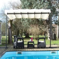 Pergola Marquise En Acier Anthracite 9m² Toile Pivotante Extensible En Polyester 200gr/m² écru - HABRITA 9 Pergola Marquise En Acier Anthracite 9m² Toile Pivotante Extensible En Polyester 200gr/m² écru - HABRITA -Jardin Extérieur Boutique pergola marquise en acier anthracite 9m toile pivotante extensible en polyester 200grm ecru habrita 3