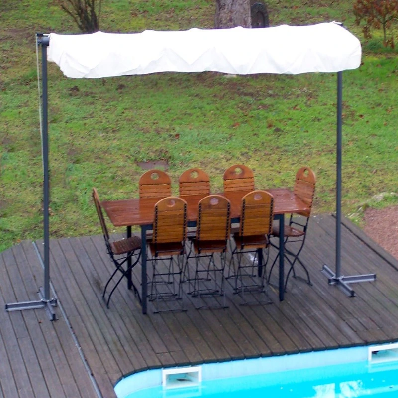Pergola Marquise En Acier Anthracite 9m² Toile Pivotante Extensible En Polyester 200gr/m² écru - HABRITA 5 Pergola Marquise En Acier Anthracite 9m² Toile Pivotante Extensible En Polyester 200gr/m² écru - HABRITA – Image 5