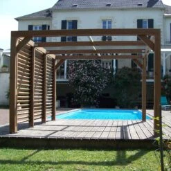 Pergola THERMAUVENT 10,67m² Paroi Avec Ventelles Mobiles HABRITA -Jardin Extérieur Boutique pergola thermauvent 1067m paroi avec ventelles mobiles habrita 2