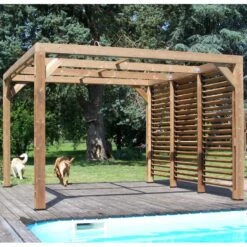 Pergola THERMAUVENT 10,67m² Paroi Avec Ventelles Mobiles HABRITA -Jardin Extérieur Boutique pergola thermauvent 1067m paroi avec ventelles mobiles habrita 5