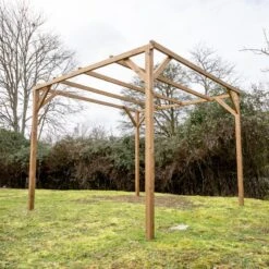 Pergola THONON 8,88m² En Bois Thermo Chauffé Sans Couverture HABRITA