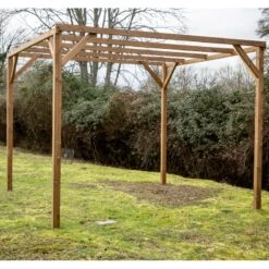 Pergola THONON 8,88m² En Bois Thermo Chauffé Sans Couverture HABRITA -Jardin Extérieur Boutique pergola thonon 888m en bois thermo chauffe sans couverture habrita 4