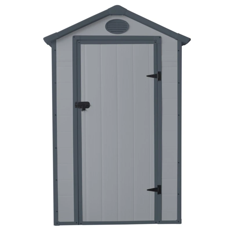 Petit Abri De Jardin En Résine Gris 1,34m² + Kit De Fondation - JOBU 3 Petit Abri De Jardin En Résine Gris 1,34m² + Kit De Fondation - JOBU – Image 3