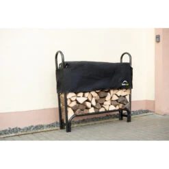 Porte-bûches 120cm En Acier Capacité De Charge De 500kg Avec Couverture - Shelter Logic -Jardin Extérieur Boutique porte buches 120cm en acier capacite de charge de 500kg avec couverture shelter logic 3