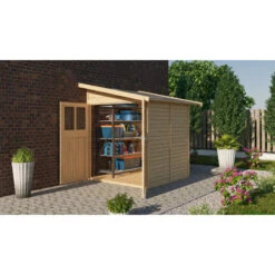 Remise Adossée Juist 2 En Bois Certifié 3,28m² - Karibu -Jardin Extérieur Boutique remise adossee juist 2 en bois certifie 328m karibu 8