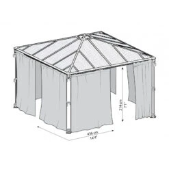Rideaux En Polyester Gris Pour Pergola Palermo™ 4300 - Palram - Canopia -Jardin Extérieur Boutique rideaux en polyester gris pour pergola palermo 4300 palram 2