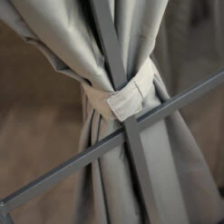 Rideaux Occultants En Polyester Gris Pour Pergola Savino 12x14 - SOJAG -Jardin Extérieur Boutique rideaux occultants en polyester gris pour pergola savino 12x14 sojag 1 2