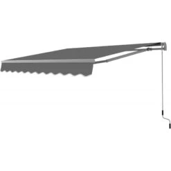 Store Banne Manuel 295x200cm EASY Toile Polyester Grise - X-METAL -Jardin Extérieur Boutique store banne manuel 295x200cm easy toile polyester grise x metal 5