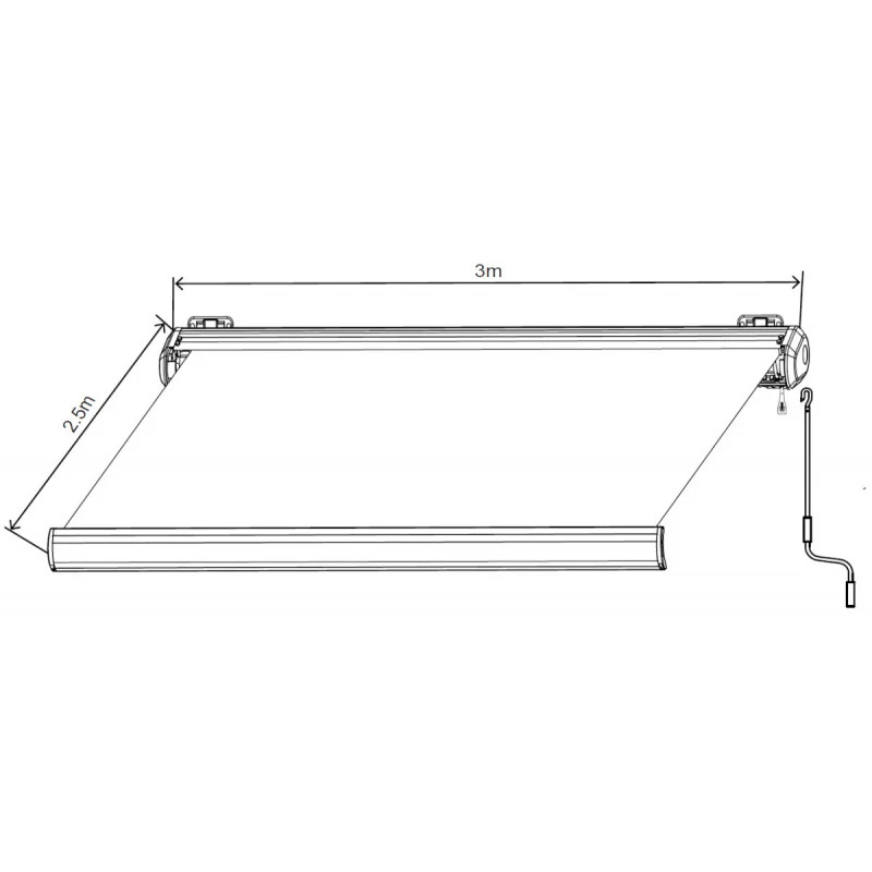 Store Banne Manuel 300x250cm LUXO Toile Polyester Grise - X-METAL 2 Store Banne Manuel 300x250cm LUXO Toile Polyester Grise - X-METAL – Image 2