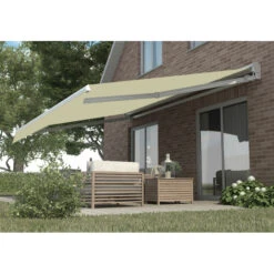 Store Banne Manuel 350x250cm DECO Toile Polyester Beige - X-METAL