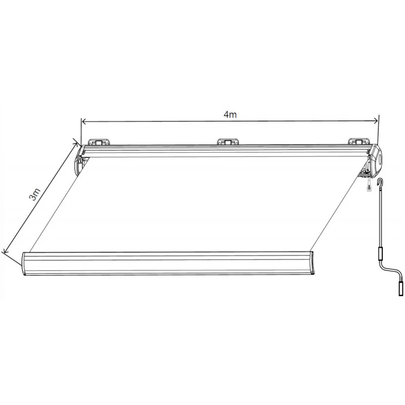 Store Banne Manuel 400x300cm LUXO Toile Polyester Grise - X-METAL 2 Store Banne Manuel 400x300cm LUXO Toile Polyester Grise - X-METAL – Image 2