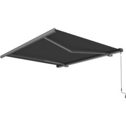 Store Banne Manuel 400x300cm LUXO Toile Polyester Grise - X-METAL 10 Store Banne Manuel 400x300cm LUXO Toile Polyester Grise - X-METAL -Jardin Extérieur Boutique store banne manuel 400x300cm luxo toile polyester grise x metal 4