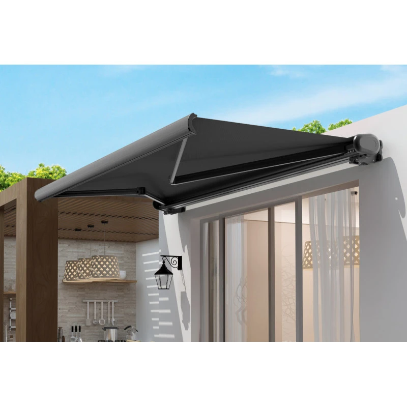 Store Banne Manuel 400x300cm LUXO Toile Polyester Grise - X-METAL 6 Store Banne Manuel 400x300cm LUXO Toile Polyester Grise - X-METAL – Image 6