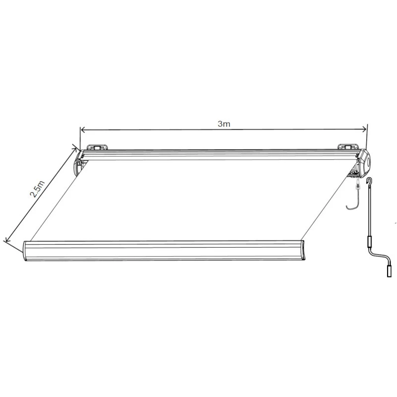 Store Banne Motorisé 300x250cm LUXO Toile Polyester Grise - X-METAL 2 Store Banne Motorisé 300x250cm LUXO Toile Polyester Grise - X-METAL – Image 2