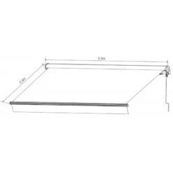 Store Banne Motorisé 350x250cm DECO Toile Polyester Beige - X-METAL -Jardin Extérieur Boutique store banne motorise 350x250cm deco toile polyester beige x metal 2