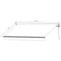 Store Banne Motorisé 395x300cm DECO Toile Polyester Grise - X-METAL -Jardin Extérieur Boutique store banne motorise 395x300cm deco toile polyester grise x metal 2