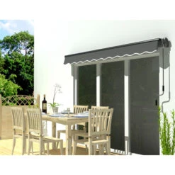 Store Banne Motorisé 395x300cm EASY Toile Polyester Grise - X-METAL -Jardin Extérieur Boutique store banne motorise 395x300cm easy toile polyester grise x metal 2