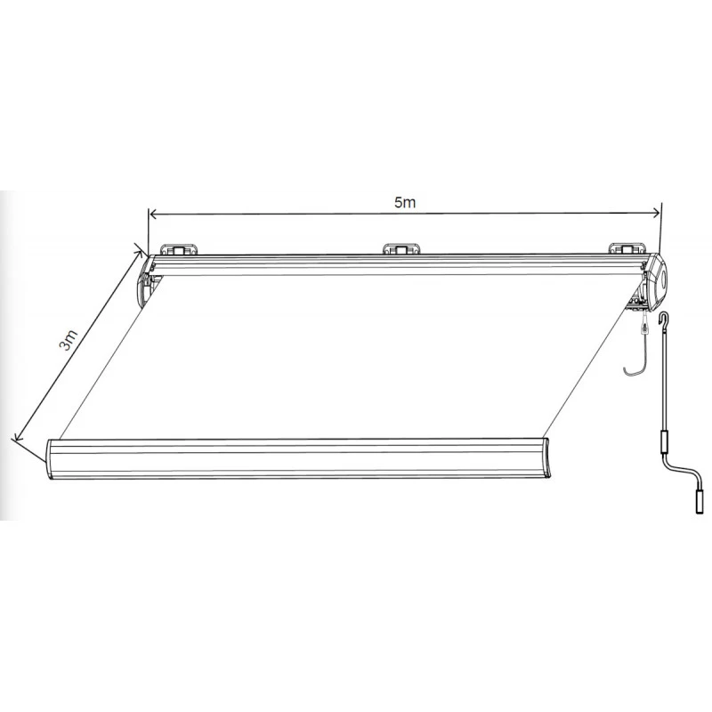 Store Banne Motorisé 500x300cm LUXO Toile Polyester Grise - X-METAL 2 Store Banne Motorisé 500x300cm LUXO Toile Polyester Grise - X-METAL – Image 2