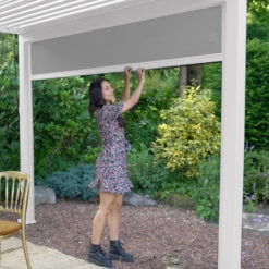 Store Latéral Blanc 300cm Pour Pergola Bioclimatique En Alu Ombrea