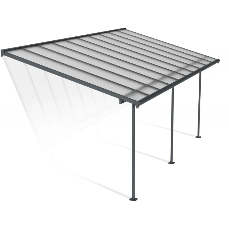 Toit De Terrasse 295x619cm En Aluminium Gris Et Polycarbonate 6mm SIERRA - Canopia By Palram 2 Toit De Terrasse 295x619cm En Aluminium Gris Et Polycarbonate 6mm SIERRA - Canopia By Palram – Image 2