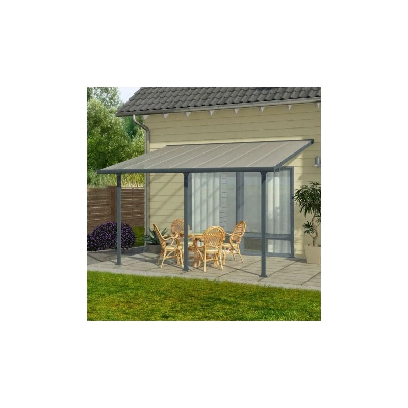Toit De Terrasse 300x400cm En Alu Gris Anthracite Et Polycarbonate 8mm PATIO 1 Toit De Terrasse 300x400cm En Alu Gris Anthracite Et Polycarbonate 8mm PATIO