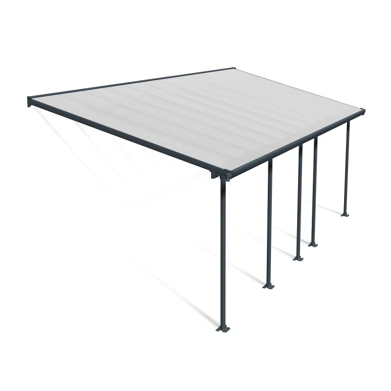 Toit De Terrasse 300x730cm En Aluminium Gris Et Polycarbonate 8mm FERIA - Canopia By Palram 2 Toit De Terrasse 300x730cm En Aluminium Gris Et Polycarbonate 8mm FERIA - Canopia By Palram – Image 2