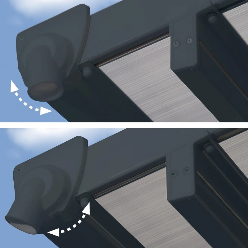 Toit De Terrasse 300x730cm En Aluminium Gris Et Polycarbonate 8mm FERIA - Canopia By Palram 6 Toit De Terrasse 300x730cm En Aluminium Gris Et Polycarbonate 8mm FERIA - Canopia By Palram – Image 6