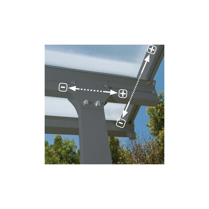 Toit De Terrasse 300x800cm En Alu Gris Anthracite Et Polycarbonate 8mm PATIO 2 Toit De Terrasse 300x800cm En Alu Gris Anthracite Et Polycarbonate 8mm PATIO – Image 2