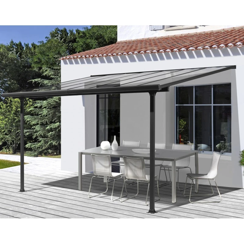 Toit De Terrasse 9,21m² Aluminium Anthracite Et Polycarbonate Habrita 1 Toit De Terrasse 9,21m² Aluminium Anthracite Et Polycarbonate Habrita