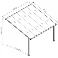 Jardin Extérieur Boutique -Jardin Extérieur Boutique toit de terrasse ajustable en aluminium laque blanc 305x314m x metal 1