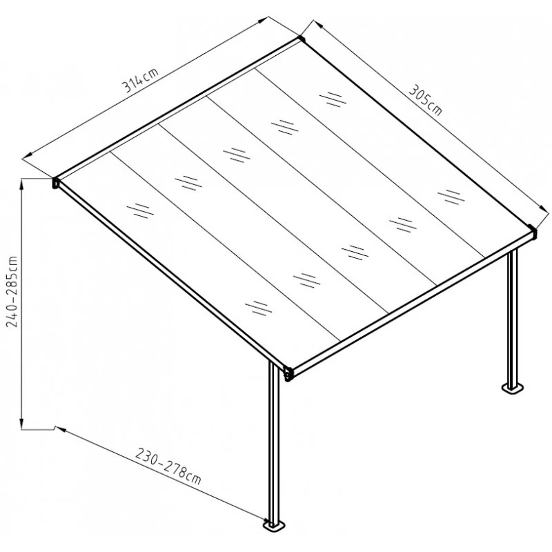 Toit De Terrasse Ajustable En Aluminium Laqué Blanc 3,05x3,14m X-METAL 2 Toit De Terrasse Ajustable En Aluminium Laqué Blanc 3,05x3,14m X-METAL – Image 2