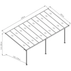 Toit De Terrasse Ajustable En Aluminium Laqué Blanc 3,05x6,18m X-METAL -Jardin Extérieur Boutique toit de terrasse ajustable en aluminium laque blanc 305x618m x metal 2
