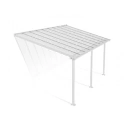 Toit De Terrasse En Aluminium Blanc 3x5,46m + PC 16mm Olympia - Palram - Canopia -Jardin Extérieur Boutique toit de terrasse en aluminium blanc 3x546m pc 16mm olympia palram 2