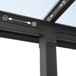 Toit De Terrasse En Aluminium Gris 3x7,30m + PC 16mm Olympia - Palram - Canopia -Jardin Extérieur Boutique toit de terrasse en aluminium gris 3x730m pc 16mm olympia palram 4