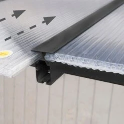 Toit De Terrasse En Aluminium Gris 3x9,71m + PC 16mm Olympia - Palram - Canopia -Jardin Extérieur Boutique toit de terrasse en aluminium gris 3x971m pc 16mm olympia palram 4