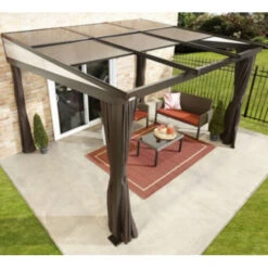 Jardin Extérieur Boutique -Jardin Extérieur Boutique tonnelle adossee budapest 364x288cm en aluminium avec toit retractable sojag 1