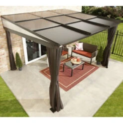 Tonnelle Adossée Budapest 364x288cm En Aluminium Avec Toit Rétractable - SOJAG -Jardin Extérieur Boutique tonnelle adossee budapest 364x288cm en aluminium avec toit retractable sojag 2