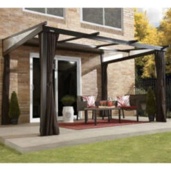 Tonnelle Adossée Budapest 364x288cm En Aluminium Avec Toit Rétractable - SOJAG -Jardin Extérieur Boutique tonnelle adossee budapest 364x288cm en aluminium avec toit retractable sojag 4