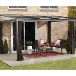 Tonnelle Adossée Budapest 364x288cm En Aluminium Avec Toit Rétractable - SOJAG -Jardin Extérieur Boutique tonnelle adossee budapest 364x288cm en aluminium avec toit retractable sojag 5