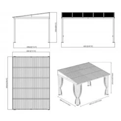 Tonnelle Adossée Portland 424x298cm En Aluminium Et Acier Galvanisé - SOJAG -Jardin Extérieur Boutique tonnelle adossee portland 424x298cm en aluminium et acier galvanise sojag 4