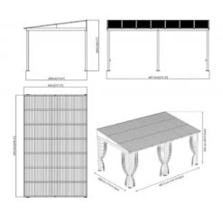 Tonnelle Adossée Portland 484x298cm En Aluminium Et Acier Galvanisé - SOJAG -Jardin Extérieur Boutique tonnelle adossee portland 484x298cm en aluminium et acier galvanise sojag 4