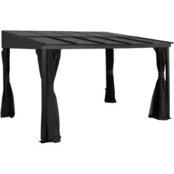 Jardin Extérieur Boutique -Jardin Extérieur Boutique tonnelle adossee st barth 363x248cm en aluminium et polycarbonate 8mm sojag 1