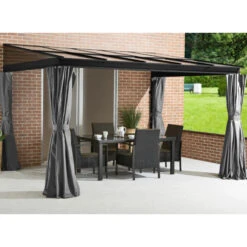 Jardin Extérieur Boutique 26 Tonnelle Adossée St. Barth 363x248cm En Aluminium Et Polycarbonate 8mm - SOJAG