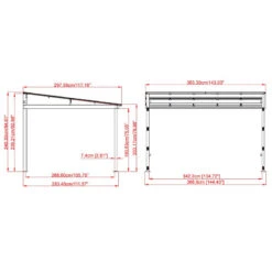 Tonnelle Adossée St. Barth 363x298cm En Aluminium Et Polycarbonate 8mm - SOJAG -Jardin Extérieur Boutique tonnelle adossee st barth 363x298cm en aluminium et polycarbonate 8mm sojag 5