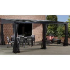 Jardin Extérieur Boutique 32 Tonnelle Adossée St. Barth 424x296cm En Aluminium Et Polycarbonate 8mm - SOJAG