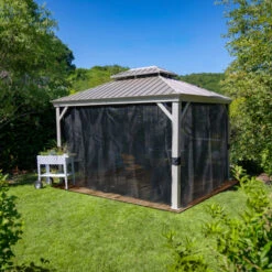 Tonnelle De Jardin Messina 363x483cm En Aluminium Thermolaqué Champagne– SOJAG -Jardin Extérieur Boutique tonnelle de jardin messina 363x483cm en aluminium thermolaque champagne sojag 2