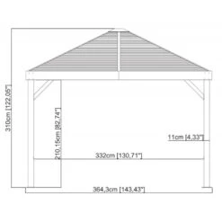 Tonnelle De Jardin South Beach 363x363cm En Aluminium Thermolaqué – SOJAG -Jardin Extérieur Boutique tonnelle de jardin south beach 363x363cm en aluminium thermolaque sojag 5